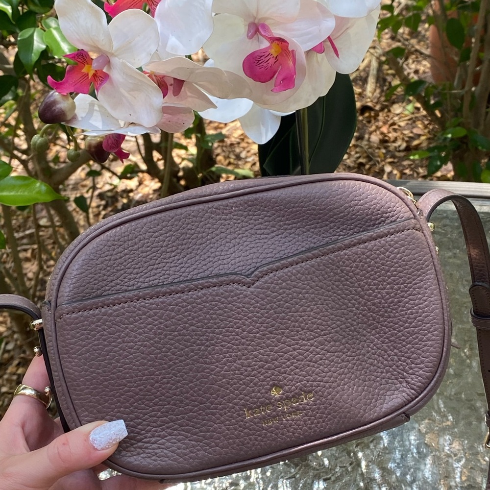 Kate Spade Purple Spade Logo Leather Crossbody - Picture 12 of 16
